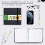 Marker Pads Art Sketchbook, 6.9"x6.5" Mini Square Size, 120LB/200GSM Heavy Smooth Drawing Papers, 30 Sheets/60 Pages, Hardcover Sketch Book, Specially Designed for Alcohol Markers - Image 5