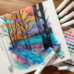 Marker Pads Art Sketchbook, 6.9"x6.5" Mini Square Size, 120LB/200GSM Heavy Smooth Drawing Papers, 30 Sheets/60 Pages, Hardcover Sketch Book, Specially Designed for Alcohol Markers - Image 6
