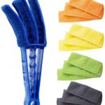 Window Blind Cleaner Duster Brush with 5 Microfiber Sleeves Blind Cleaner Tools for Window Blinds Air Conditioner Jalousie Dust