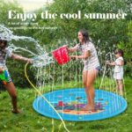 Upgraded Sprinkler Pad Water Spray pad Splash Play Mat 170cm Outdoor Water Toys, Outdoor Splash Pad Sprinkler for Kids - Image 6