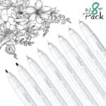 Fineliner Drawing Pen, Set of 8 Pack Ultra Fine Line Drawing Markers, 8 Assorted Tip Sizes, 7 Fine Tip Markers with a Brush Tip, Black Ink for Markers Painting, Valentines Day Card Writing - Image 2