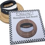 Mezzaluna Chopper with Cutting Board Set Rocker Knife Mincing Knife with Cover and Herb Board Round Wooden Curved Board - Image 6