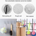 Powerful Transparent Wall Hook,Heavy Duty Adhesive Hooks Reusable/Seamless Scratch/Waterproof and Oilproof,Suitable for Ceiling,Kitchen,Bathroom, Cubicle 8 Hooks(13 lb Max) - Image 4
