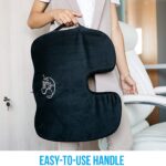 Orthopedic Memory Foam Seat Cushion Sciatica Coccyx Pillow Ergonomic Office Chair Cushion for Tailbone Pain for Computer Car Bus Plane Park Bench(Seat Cushion) - Image 4