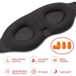 Sleep Mask, Eye Mask, [BONUS Ear Plug] Soft Skin Friendly Pure Natural Memory Foam Padded Shade Cover Sleeping Eye Mask, Sleeping Aid, Blindfold, Blocks Light, Adjustable Strap[2 PACK] - Image 2