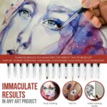 Detail Paint Brush Set By Minute Series XVI 15pc Miniature Paint Brush Set With Ergonomic Triangular Handles Precision Paint Brush Set For Acrylic, Watercolour, Oil Art & Face Nail Painting(XVI) - Image 4