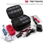 Electronics Travel Organizer Storage Bag, Double Layer Universal Traveling Gear Accessories Carrying Case Pouch for iPad Mini Cables Phone Chargers Adapter Flash Hard Drive and More Black - Image 2