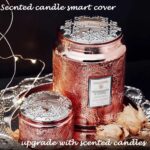 UCIN Candle Toppers Jar Candle Accessories Shades Sleeves for Jar Candles, Prefect Candle Lover, Thanksgiving, Christmas(Sliver Snow) - Image 2