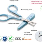 4'' Stainless Steel Detail Craft Scissors Set with Straight, Round, High Precision, Sharp Tips and Safety Cover Great for Art Work Scrapbooking, Paper Cutting, Sewing, Crafting, DIY - Image 4