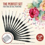 Detail Paint Brush Set By Minute Series XVI 15pc Miniature Paint Brush Set With Ergonomic Triangular Handles Precision Paint Brush Set For Acrylic, Watercolour, Oil Art & Face Nail Painting(XVI) - Image 2