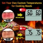 TP 16 Digital Cooking Food Meat Thermometer for Smoker Oven Kitchen Candy BBQ Grill Thermometer Clock Timer with Stainless Steel Temperature Probe, Large LCD Display, Standard, Silver - Image 4