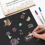 30 Pack Metallic Marker Pens, 24 Colors Fine Tip Paint Pens with 6 Stencils for DIY Craft Photo Album Rock Art Painting Card Making Glass Wood - Image 6