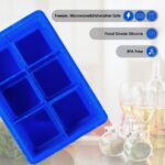 Large Size Ice Cube Trays Food Grade Silicone 6 Giant 2 Inches Ice Cubes Spheres Ice Maker BPA Free Ice Ball Maker for Juice, Whiskey, Beer or Cocktails(Include 1 Ice Tong) - Image 4