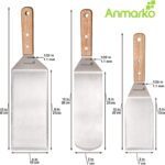 Professional Spatula Set Stainless Steel Pancake Turner and Griddle Scraper 4x8 inch Oversized Hamburger Turner Great for Griddle BBQ Grill and Flat Top Cooking Commercial Quality - Image 3
