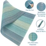 Placemats Set of 4 for Dining Table, Washable Woven Vinyl Placemat Non Slip Heat Resistant Kitchen Table Mats, Easy to Clean(Light Blue) - Image 2