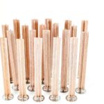 DIY 20 Pack Set of 130 mm / 5.1 inch Cross Wooden Core Wax Wicks Complete with Metal Base Anchor Holders for Handmade Candle Making - Image 4