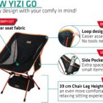YIZI GO Portable Camping Chair Compact Ultralight Folding Backpacking Chairs in a Carry Bag, Heavy Duty 300 lb Capacity, for Hiker, Camp, Beach, Outdoor … - Image 3