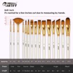 15 pcs Paint Brush Set for Acrylic Oil Watercolor Gouache Painting Includes Pop up Carrying Case with Palette Knife and 2 Sponges - Image 2