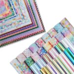 28 Pieces 8x6 Inch Mermaid Scales Faux Leather Sheets for Leather Bows and Earrings Making Include 4 Kinds Mermaid Scales Leather Sheets - Image 2