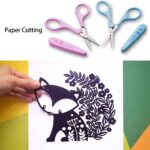 4'' Stainless Steel Detail Craft Scissors Set with Straight, Round, High Precision, Sharp Tips and Safety Cover Great for Art Work Scrapbooking, Paper Cutting, Sewing, Crafting, DIY - Image 6