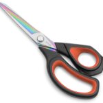Premium Tailor Scissors Heavy Duty Multi Purpose Titanium Coating Forged Stainless Steel Sewing Fabric Leather Dressmaking Softgrip Shears Professional Crafting(24cm)