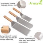 Professional Spatula Set Stainless Steel Pancake Turner and Griddle Scraper 4x8 inch Oversized Hamburger Turner Great for Griddle BBQ Grill and Flat Top Cooking Commercial Quality - Image 2