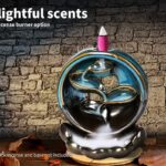 Incense Burner Rounded Waterfall Smoke Backflow Ceramic Cone Holder + 10 Cones Spiritual ecstasy - Image 5