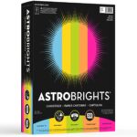 Colored Cardstock, 8.5” x 11”, 65 lb/176 GSM, “Bright” 5 Color Assortment, 250 Sheets(99904)