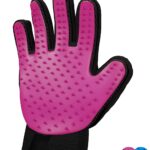 Pet Hair Remover Dog Grooming Glove Cat Brush Fur Removal Groomer Supplies for Short Haired Cats Puppy Dogs Horses Rabbits Massager Silicon Deshedding Mitt Efficient Gift(Pink Right Handed)