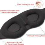 Sleep Mask, Eye Mask, [BONUS Ear Plug] Soft Skin Friendly Pure Natural Memory Foam Padded Shade Cover Sleeping Eye Mask, Sleeping Aid, Blindfold, Blocks Light, Adjustable Strap[2 PACK] - Image 3