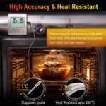 TP 16 Digital Cooking Food Meat Thermometer for Smoker Oven Kitchen Candy BBQ Grill Thermometer Clock Timer with Stainless Steel Temperature Probe, Large LCD Display, Standard, Silver - Image 3