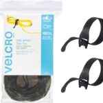 Fasteners, Adhesive ONE WRAP Light Cable Ties Reusable 100 Pack, Black, 20.3cm x 1.2cm,(91140)
