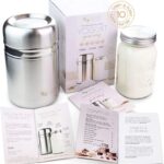 Stainless Steel Yoghurt Maker with 1 Quart Glass Jar and Complete Recipe Book to Make 12+ Easy Homemade Dairy Free and Milk Yogurts