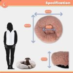 Calming Dog Bed for Cats or Small Medium Dogs Puppy(50cm, Beige Pink) - Image 3