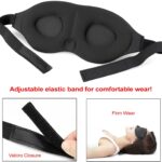 Sleep Mask, Eye Mask, [BONUS Ear Plug] Soft Skin Friendly Pure Natural Memory Foam Padded Shade Cover Sleeping Eye Mask, Sleeping Aid, Blindfold, Blocks Light, Adjustable Strap[2 PACK] - Image 4