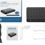 QC 3.0 Charging Station,60W 12A 6 Port Docking Stations & Desk Organizer with Quick Charge 3.0 & 5 Port USB Charger & Removable Watch Holder fit Multiple Devices iPhone/Iwatch/Tablet/Samsung Galaxy/LG and More - Image 6