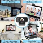 Webcam HD 1080p Web Camera, USB PC Computer Webcam with Microphone, Laptop Desktop Full HD Camera Video Webcam 110 Degree Widescreen, Pro Streaming Webcam for Recording, Calling, Conferencing, Gaming - Image 7