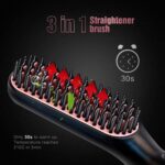AU Plug Hair Straightening Brush, Beard Straightener Brush, 3 in 1 Ionic Straightening Comb with Anti Scald Feature Heat Resistant, Hair Straightening Styling Comb, Electric Hair Straightener Brush - Image 4