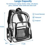 Clear Backpack for Women Girl, Waterproof Transparent Plastic Bag Festival Bag, for Concert Conventions Beach Gym School Work Clear - Image 2