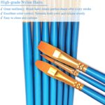 Paint Brushes Set, 2 Pack 20 Pcs Round Pointed Tip Paintbrushes Nylon Hair Artist Acrylic Paint Brushes for Acrylic Oil Watercolor, Face Nail Art, Miniature Detailing & Rock Painting, Blue - Image 4