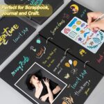 30 Pack Metallic Marker Pens, 24 Colors Fine Tip Paint Pens with 6 Stencils for DIY Craft Photo Album Rock Art Painting Card Making Glass Wood - Image 5