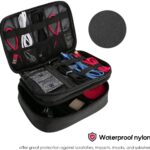Electronics Travel Organizer Storage Bag, Double Layer Universal Traveling Gear Accessories Carrying Case Pouch for iPad Mini Cables Phone Chargers Adapter Flash Hard Drive and More Black - Image 5