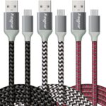 USB C Cables Nylon Braided Durable USB 2.0 Type C Cable for Galaxy S10 S9/S8, Moto Z2/Z3/One, LG V30/G6, etc (Rose,Black,White)(3 Pack, 1.83m)