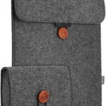 ProCase MacBook Air 13 Inch M1 A2337 A2179 A1932/MacBook Pro 13 Inch Laptop Sleeve 2016 2020, Felt Sleeve Case Cover for MacBook Air 13/ Pro 13/iPad Pro 12.9 with an Extra Accessory Organizer Black