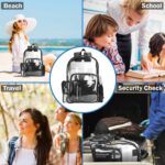 Clear Backpack for Women Girl, Waterproof Transparent Plastic Bag Festival Bag, for Concert Conventions Beach Gym School Work Clear - Image 6