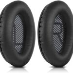 Replacement Ear Cushions for Bose Quiet Comfort 35 , QuietComfort 35 II (QC35 II) Headphones, Complete with QC35 Shaped Scrims with 'L and R' Lettering QC2 QC15 QC25 Sound True Ear Pads(QC35)
