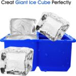 Large Size Ice Cube Trays Food Grade Silicone 6 Giant 2 Inches Ice Cubes Spheres Ice Maker BPA Free Ice Ball Maker for Juice, Whiskey, Beer or Cocktails(Include 1 Ice Tong) - Image 2
