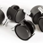 CB682 2 Inch Replacement Office Chair Wheels Universal Standard Size Stem 7/16 Inch x 7/8 Inch Black Plastic(Set of 5 Casters) - Image 3