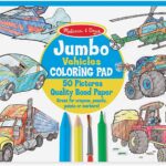 4205 Jumbo Coloring Pad: Vehicles 50 Pages of White Bond Paper(11 x 14 inches)