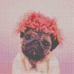 5D Diamond Painting DIY Full Drill Rhinestone Embroidery for Wall Decoration Pink Dog 12X12 inches - Image 2